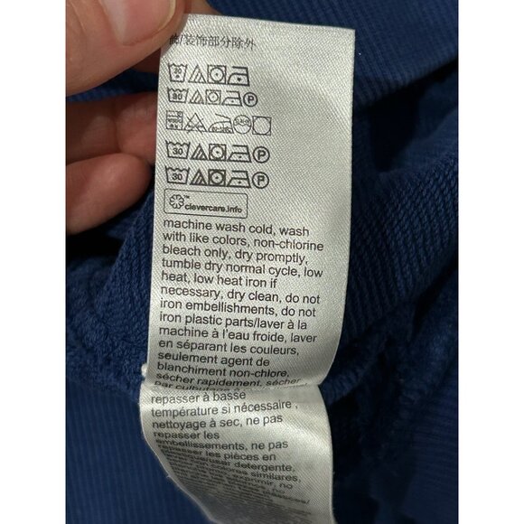 Calvin Klein Blue Hoodie With Kangaroo Pocket Drawstring Hood Sz Large - Picture 7 of 9